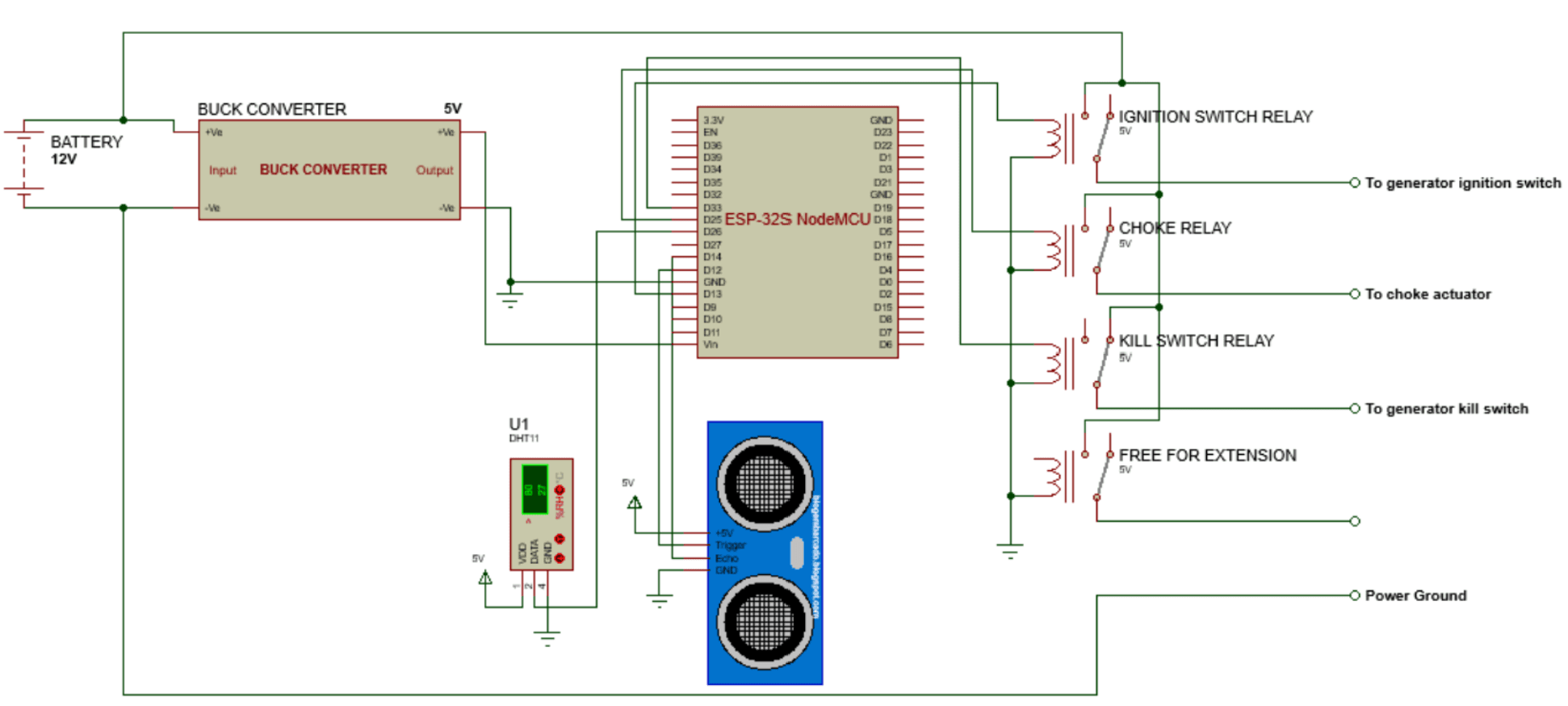 Generator monitoring and control schematic